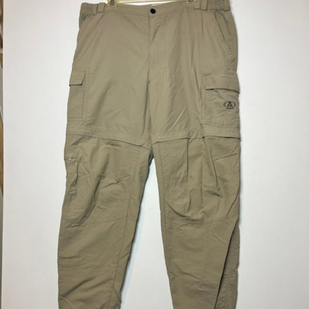 Men's Y2K Retro Maul Toggle Zip Away Cargo Khaki Shorts Lightweight Pants Sz 38